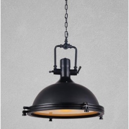 Schwarze Vintage-Pendelleuchte aus Metall