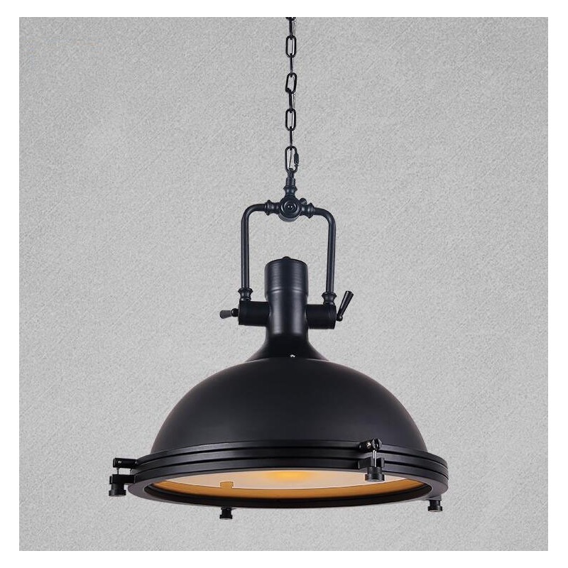 Schwarze Vintage-Pendelleuchte aus Metall