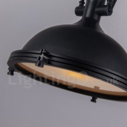Schwarze Vintage-Pendelleuchte aus Metall