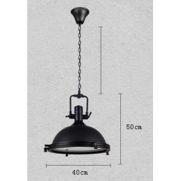 Schwarze Vintage-Pendelleuchte aus Metall