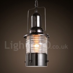 Retro Vintage 1 Licht Laterne Kupfer Pendelleuchte