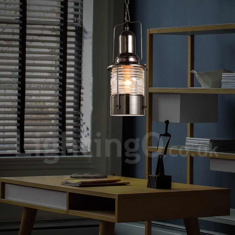 Retro Vintage 1 Licht Laterne Kupfer Pendelleuchte