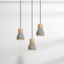 Einzellicht Moderne zeitgenössische Holz-Beton-Pendelleuchte