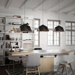 Moderne Pendelleuchte mit 1 Licht, Schwarz