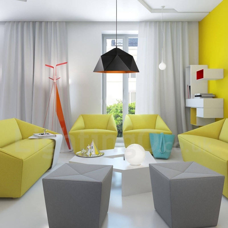 Moderne Pendelleuchte mit 1 Licht, Schwarz