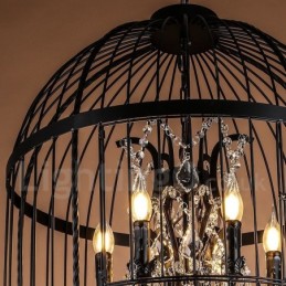 Retro Vintage Metall 8 Licht Vogelkäfig Pendelleuchte
