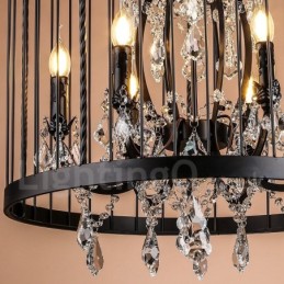 Retro Vintage Metall 8 Licht Vogelkäfig Pendelleuchte