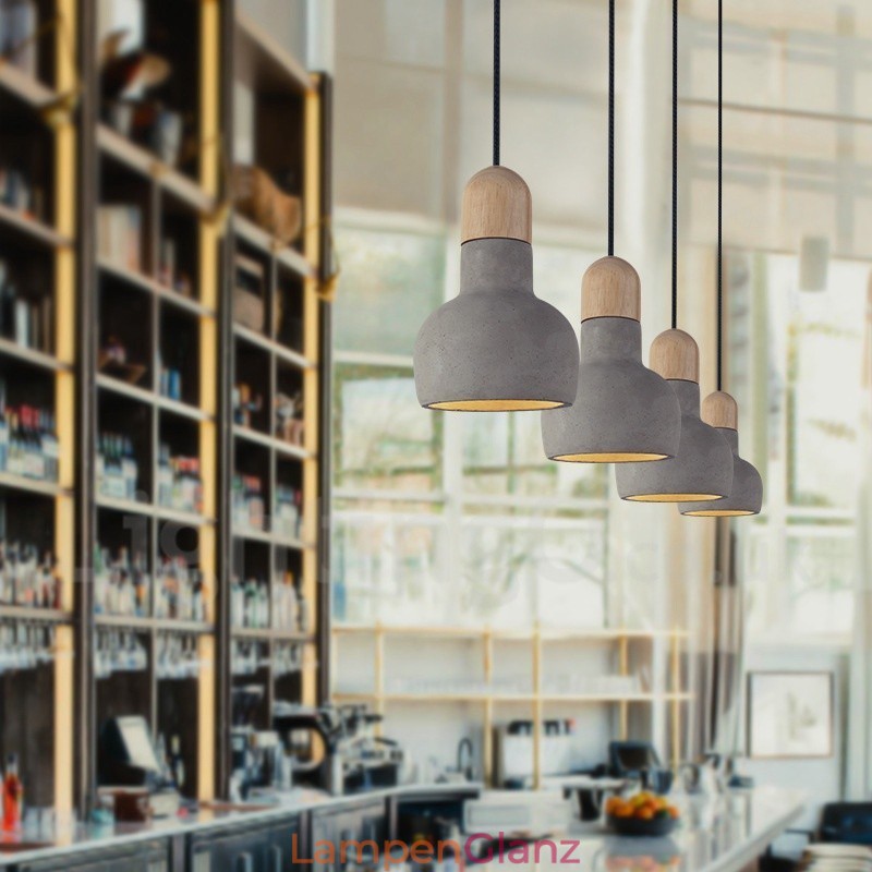 Retro Vintage Holz Beton Einzellicht Pendelleuchte