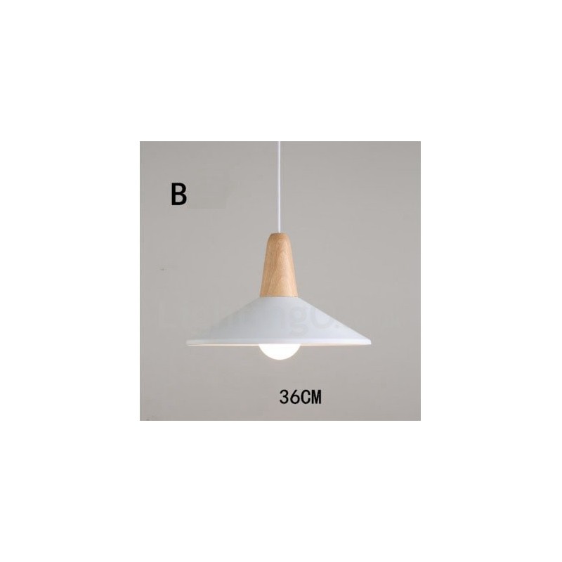Moderne zeitgenössische Holz Metall Multi Farben Pendelleuchte