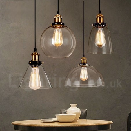 Retro Vintage Pendelleuchte mit Glasschirm Lampe Retro Vintage Pendelleuchte mit Glasschirm Lampe