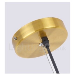 6-flammiger Kupfer-Kronleuchter mit Glasschirm