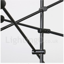 6-flammiger Kupfer-Kronleuchter mit Glasschirm