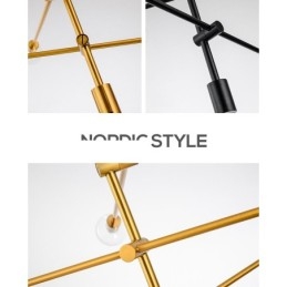 6-flammiger Kupfer-Kronleuchter mit Glasschirm