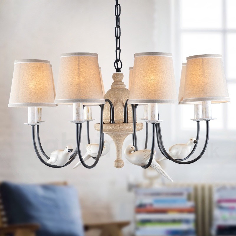Rustikale Lodge Vintage-Pendelleuchte mit 8 Lichtern
