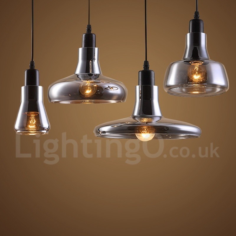 Retro Vintage 1-flammige Pendelleuchte mit Glasschirm