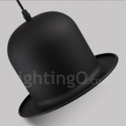 Schwarzes Metall Hutform 1 Licht Retro Vintage Pendelleuchte