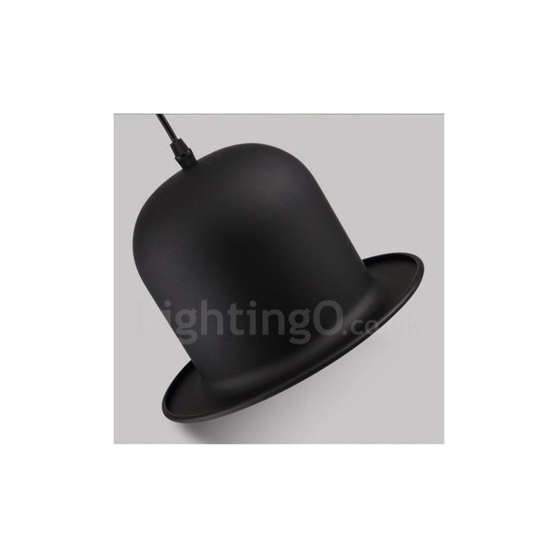 Schwarzes Metall Hutform 1 Licht Retro Vintage Pendelleuchte