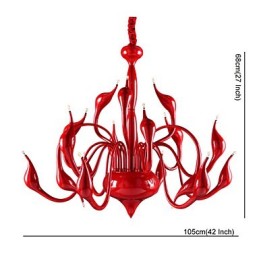 Moderne Kronleuchter Licht 18 Lichter G4 Rote Malerei