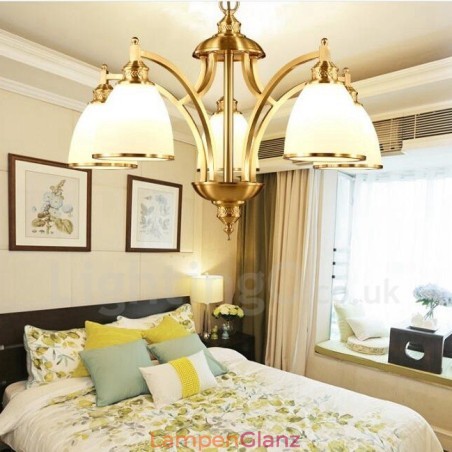 5-flammiger Rustic Lodge Kronleuchter aus integriertem Metall und Kupfer