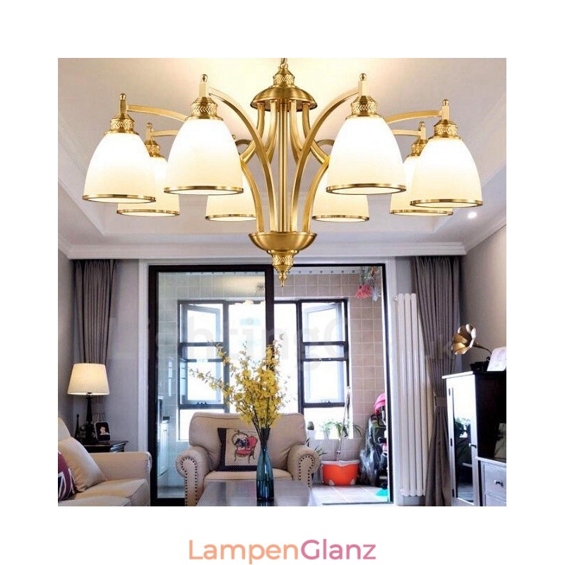 8-flammiger Rustic Lodge Kronleuchter aus integriertem Metall und Kupfer