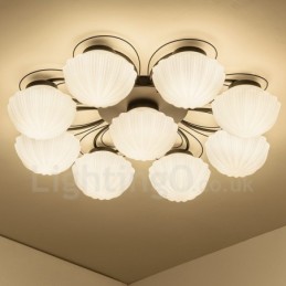 Rustikaler integrierter Kronleuchter mit 9 Lichtern im Lodge-Stil