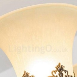 Rustikaler, integrierter Kronleuchter aus Metall mit 6 Lichtern im Lodge-Stil