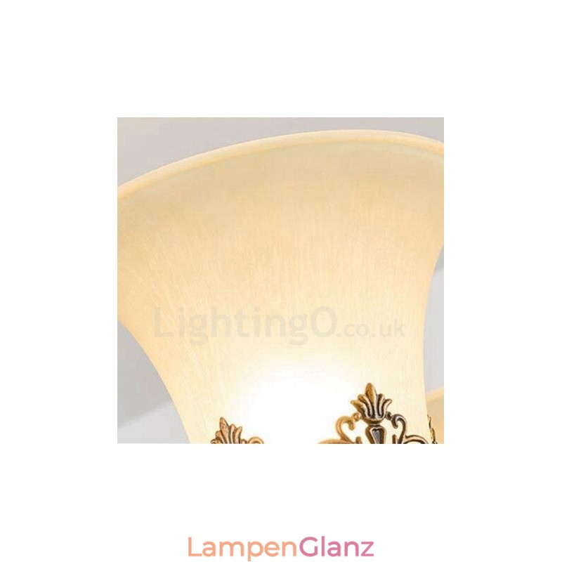 Rustikaler, integrierter Kronleuchter aus Metall mit 6 Lichtern im Lodge-Stil