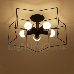 Rustikaler integrierter Kronleuchter mit 5 Lichtern im Lodge-Stil