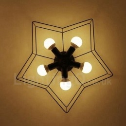 Rustikaler integrierter Kronleuchter mit 5 Lichtern im Lodge-Stil