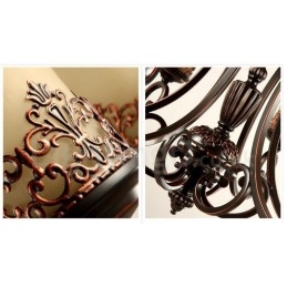 Rustikaler, integrierter Kronleuchter aus Metall mit 3 Lichtern im Lodge-Stil