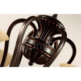 Rustikaler, integrierter Kronleuchter aus Metall mit 3 Lichtern im Lodge-Stil