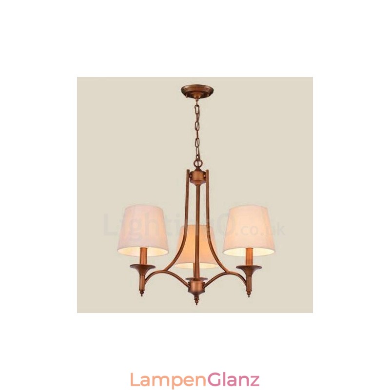 Rustikaler, integrierter Kronleuchter aus Metall mit 3 Lichtern im Lodge-Stil