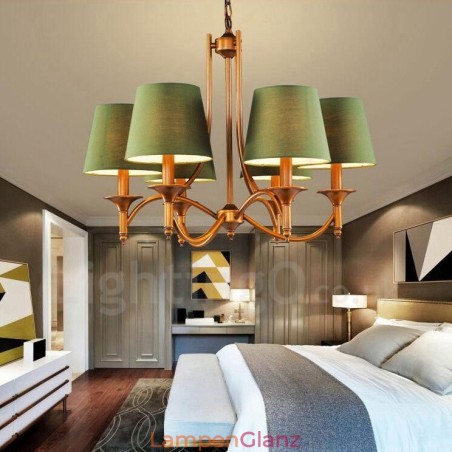 Rustikaler, integrierter Kronleuchter aus Metall mit 6 Lichtern im Lodge-Stil