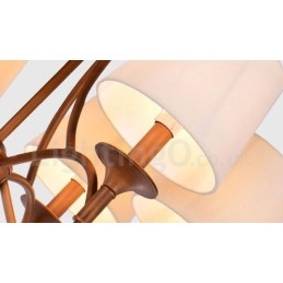 Rustikaler, integrierter Kronleuchter aus Metall mit 8 Lichtern im Lodge-Stil