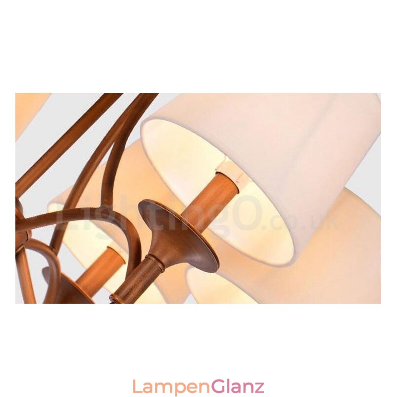 Rustikaler, integrierter Kronleuchter aus Metall mit 8 Lichtern im Lodge-Stil