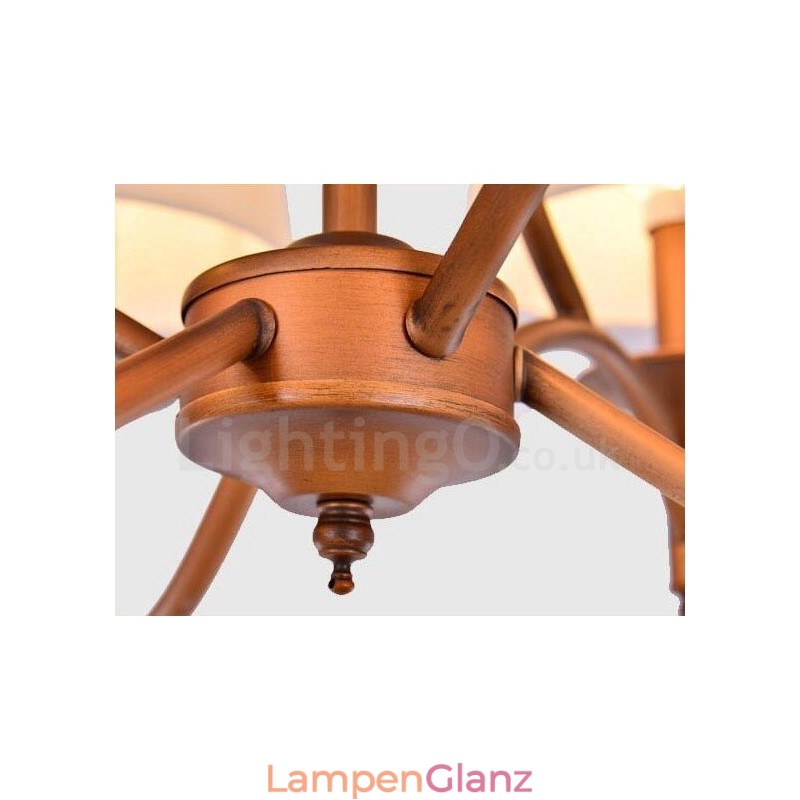 Rustikaler, integrierter Kronleuchter aus Metall mit 8 Lichtern im Lodge-Stil