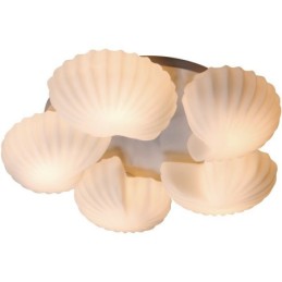 Conch 5-flammiger traditioneller klassischer integrierter Kronleuchter mit Glasschirm