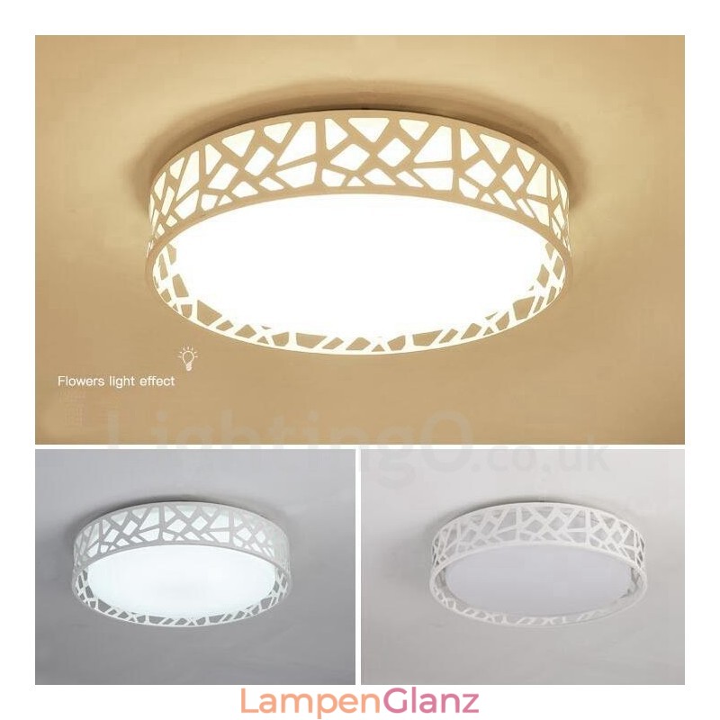 Moderne, zeitgenössische, integrierte Deckenleuchte aus Metall