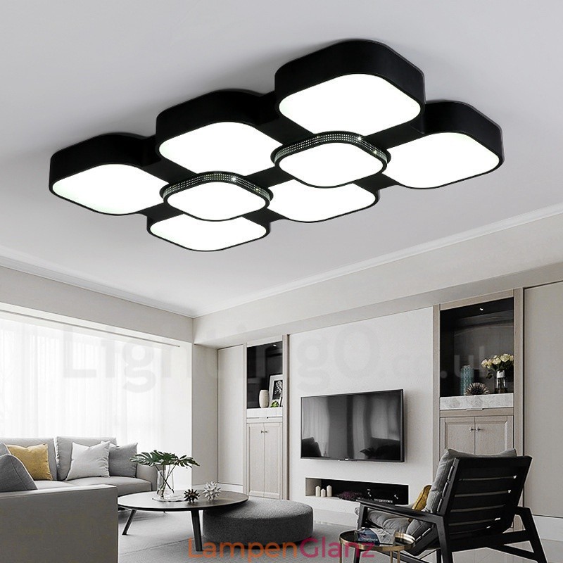 Moderne, zeitgenössische, integrierte Deckenleuchte aus Metall