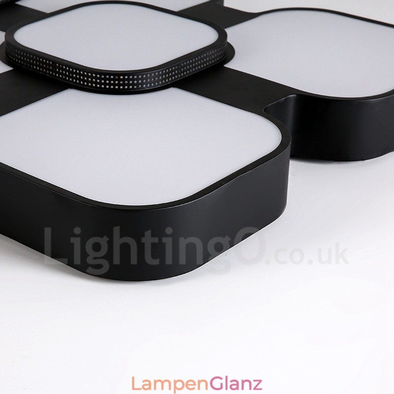 Moderne, zeitgenössische, integrierte Deckenleuchte aus Metall