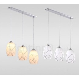 3-flammige, moderne, integrierte Pendelleuchte aus Metall