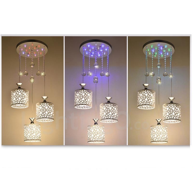 Moderne, zeitgenössische Glühlampe aus Metall mit 3 Lichtern
