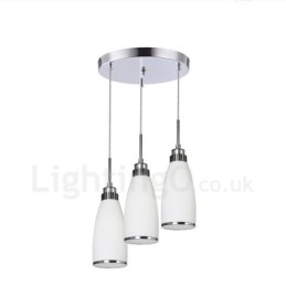3-flammige, moderne, integrierte Pendelleuchte aus Metall