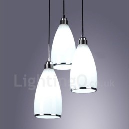 3-flammige, moderne, integrierte Pendelleuchte aus Metall