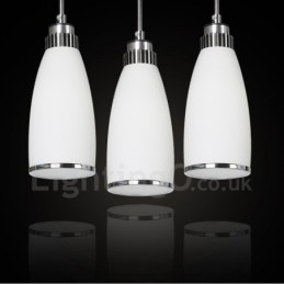 3-flammige, moderne, integrierte Pendelleuchte aus Metall