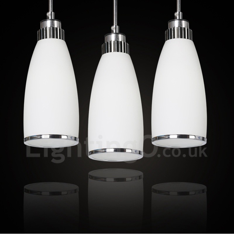 3-flammige, moderne, integrierte Pendelleuchte aus Metall