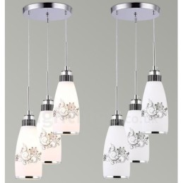 3-flammige, moderne, integrierte Pendelleuchte aus Metall