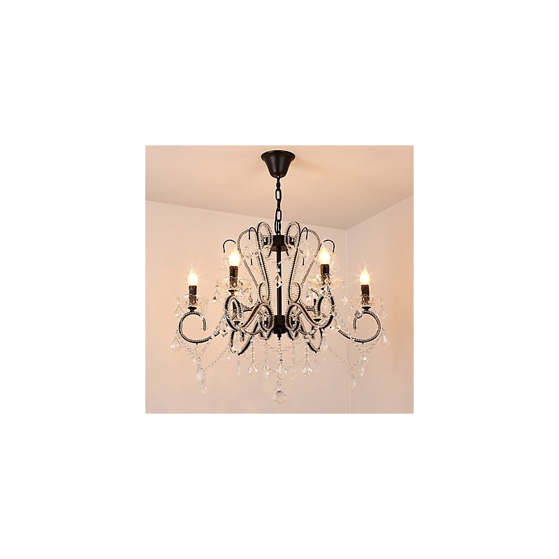 6 Lichter Kristall Kronleuchter Modern Zeitgenössisch Traditionell Klassisch Rustikal Lodge Vintage Retro