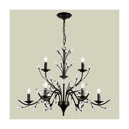 9 Lichter Kristall Kronleuchter Modern Zeitgenössisch Traditionell Klassisch Vintage Retro Country Malerei Feature 9 Lichter Kristall Kronleuchter Modern Zeitgenössisch Traditionell Klassisch Vintage Retro Country Malerei Feature