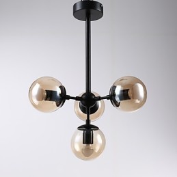 Vier Licht Post Moderne Europa Stil Modo Metall Glas Pendelleuchte die Foyer Schmücken Industrielle Kronleuchter Lampe